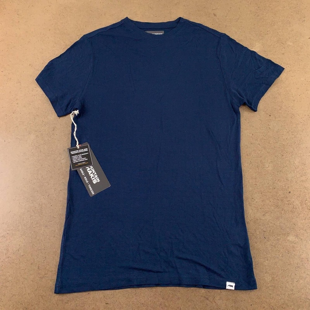 Mountain Khakis Mens Beech Essential Tee T-Shirt Blue Cotton Classic S New